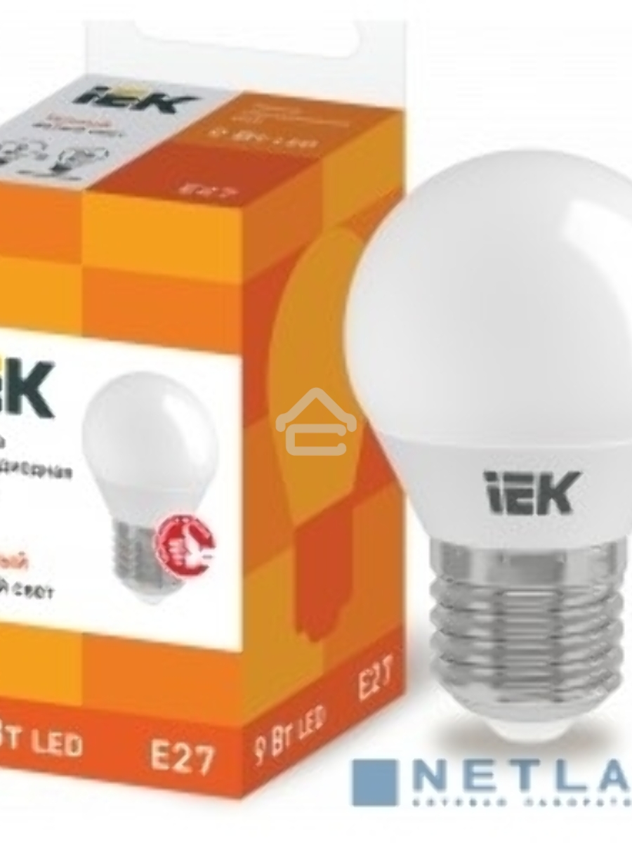 Лампа Iek LLE-G45-9-230-30-E27 светодиодная ECO G45 шар 9Вт 230В 3000К E27