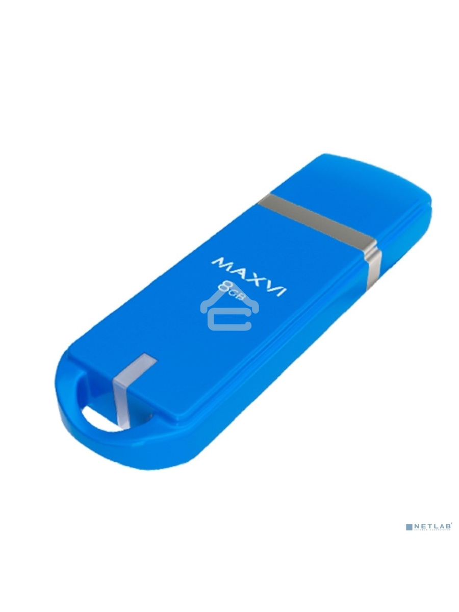Флеш диск Maxvi P3 8GB USB 2.0 sky blue, монолит с колпачком, ABS пластик