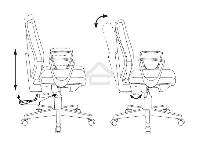 Кресло офисное Бюрократ CH-W545 серый 38-404, крестовина пластик, пластик белый