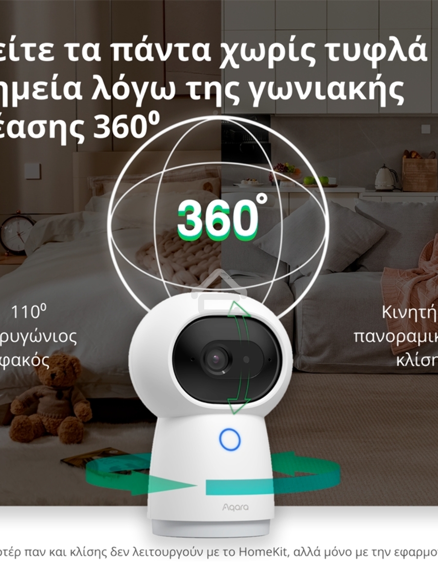 Камера AQARA Camera Hub G3/Камера+ управления/Управление жестами/Камера 360/2K 2304х1296p/Протокол связи:Zigbee/WiFi/Питание:USB-C/Цвет:белый CH-H03