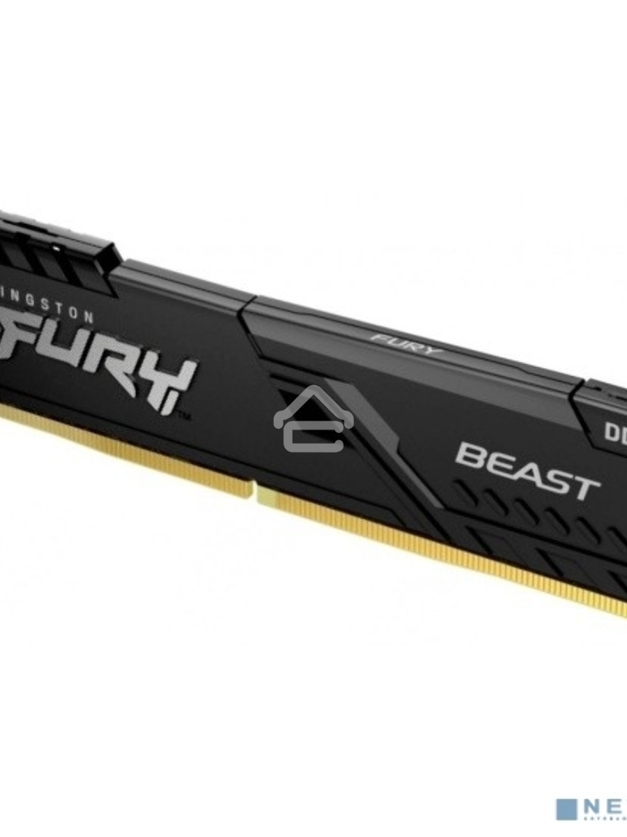 Оперативная память Kingston Fury Beast, DDR4, 16GB (1x16GB), 3600MHz, CL18, DIMM, с радиатором, черный