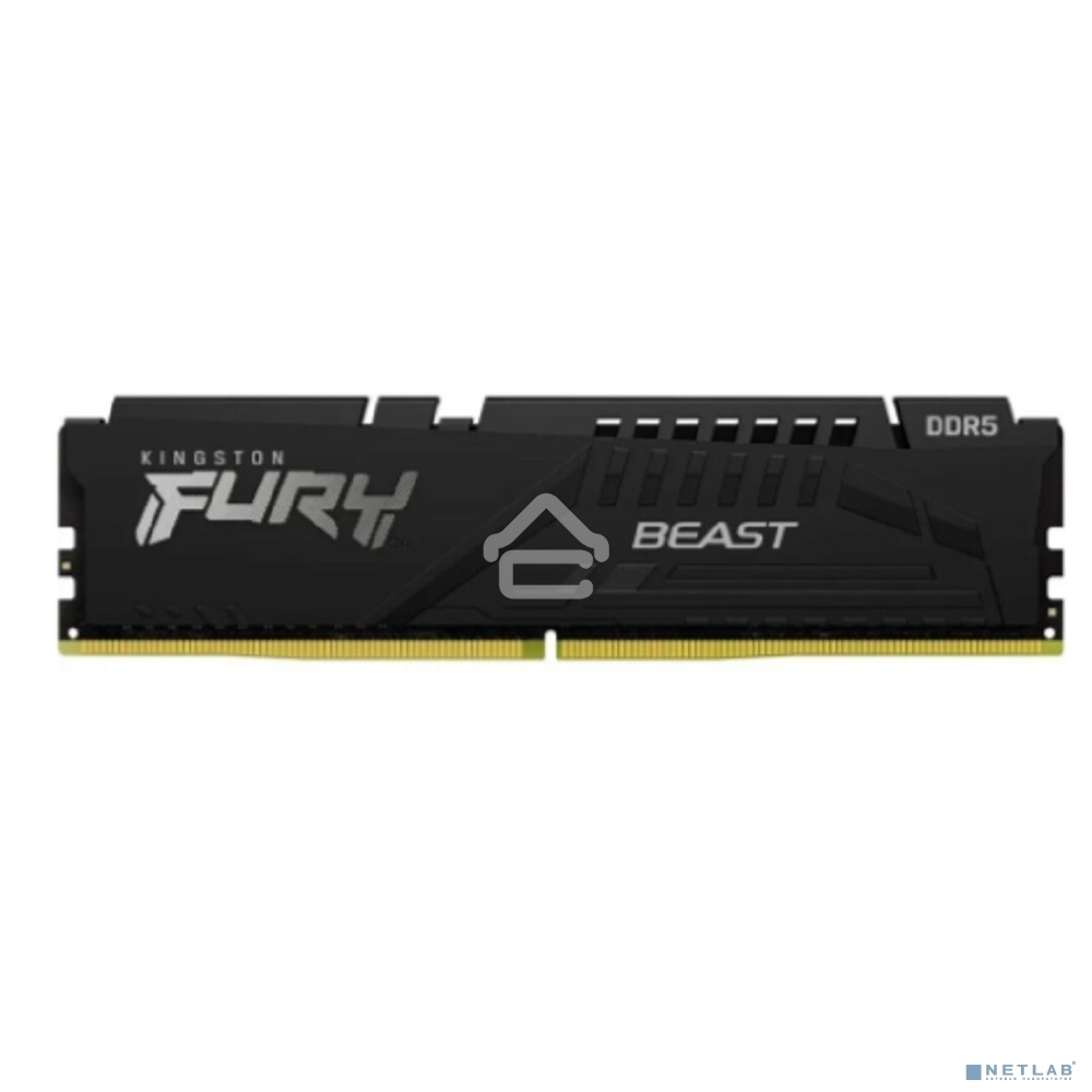 Оперативная память Kingston Fury Beast, DDR5, 16Gb (1x16Gb), 6000MHz, CL36, DIMM, с радиатором, черный