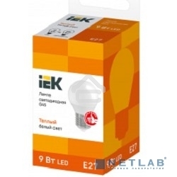 Лампа Iek LLE-G45-9-230-30-E27 светодиодная ECO G45 шар 9Вт 230В 3000К E27