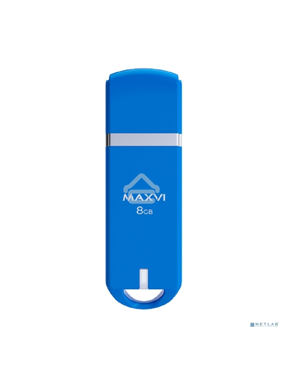 Флеш диск Maxvi P3 8GB USB 2.0 sky blue, монолит с колпачком, ABS пластик