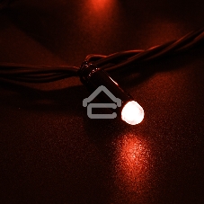 Гирлянда Neon-night Нить 10м, постоянное свечение, черный ПВХ, 230В, красный