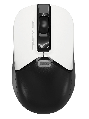 Мышь беспроводная A4Tech Fstyler FG12 белый/черный, 1200 dpi, радиоканал, USB, кнопки - 3