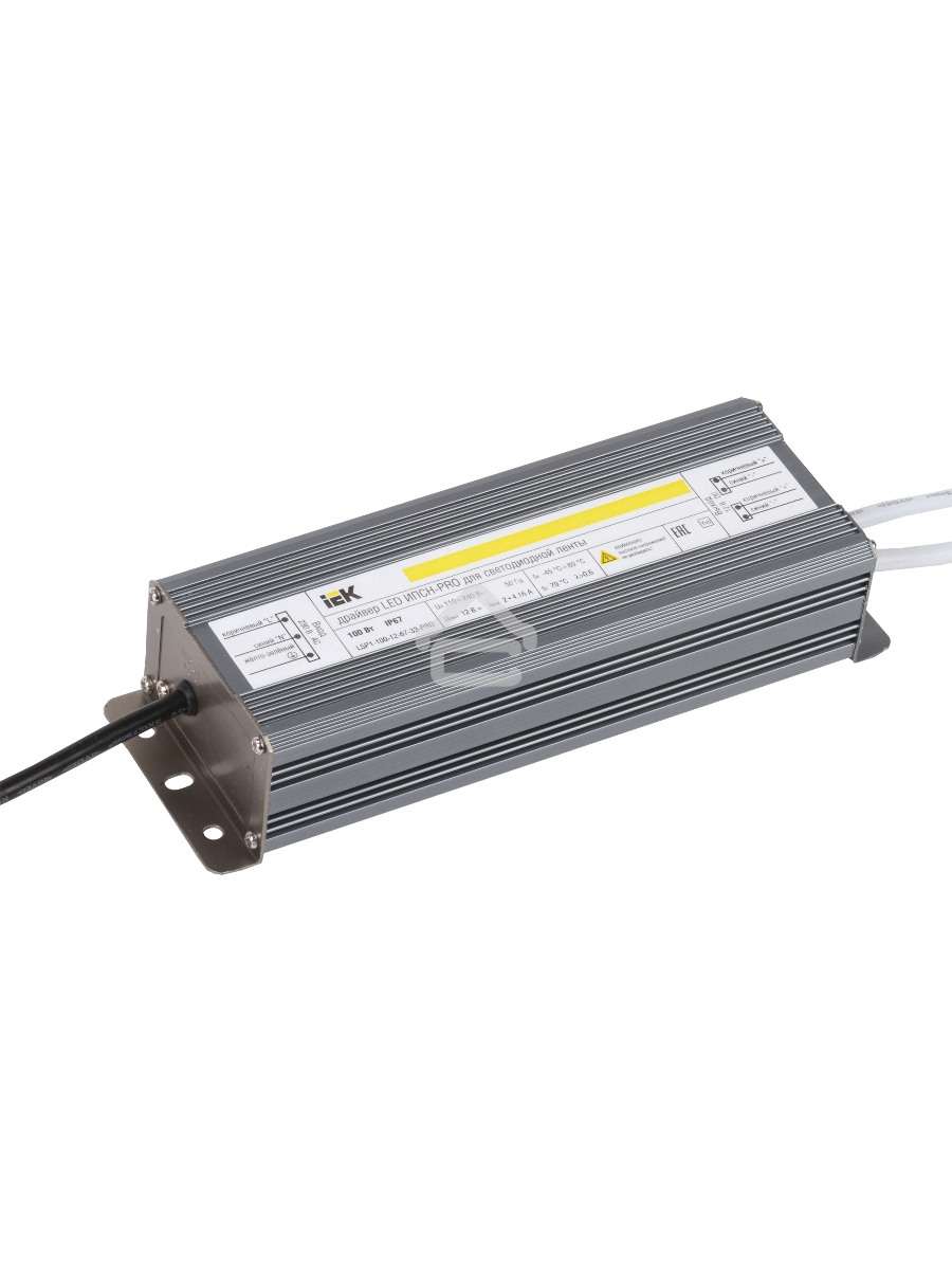 Драйвер LED Iek LSP1-150-12-67-33-PRO ИПСН-PRO 150Вт 12В блок-шнуры IP67 IEK