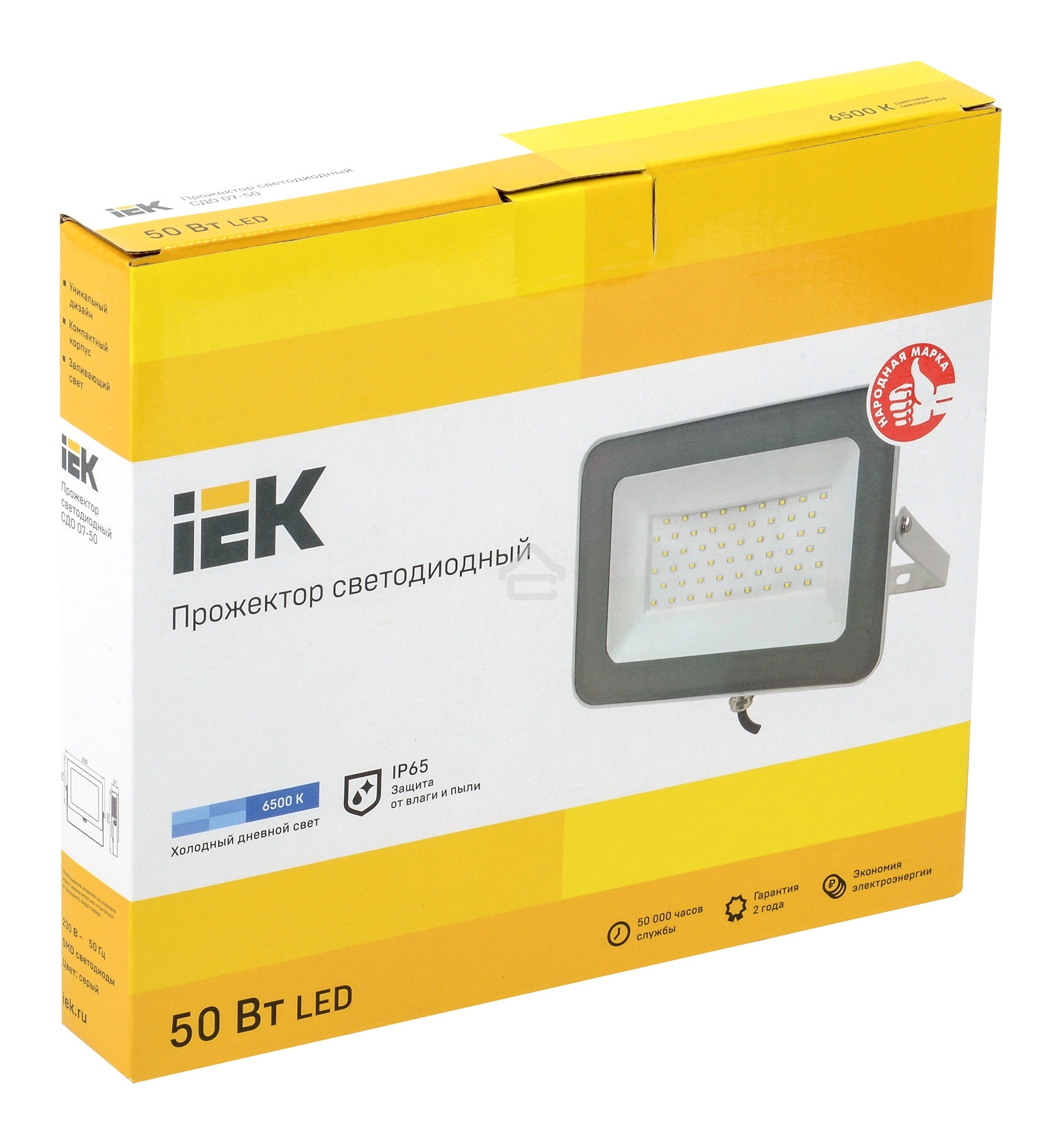 Прожектор СДО 07-50 LED 50Вт IP65 6500К сер. ИЭК LPDO701-50-K03