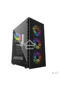 Компьютерный корпус Powercase Mistral Z4С Mesh LED, Tempered Glass, 4x 120mm 5-color fan, чёрный, ATX  (CMIZ4C-L4)
