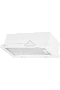 Вытяжка встраиваемая Kuppersberg SLIMLUX 60 W, ширина 55,2 см, отвод/рециркуляция, 550 м3/час, механическое кнопочное управление, 3 скорости, светодиодное освещение 2х2 Вт, металлические жироулавливающие фильтры, угольный фильтр KF-Y (опция), цвет белый
