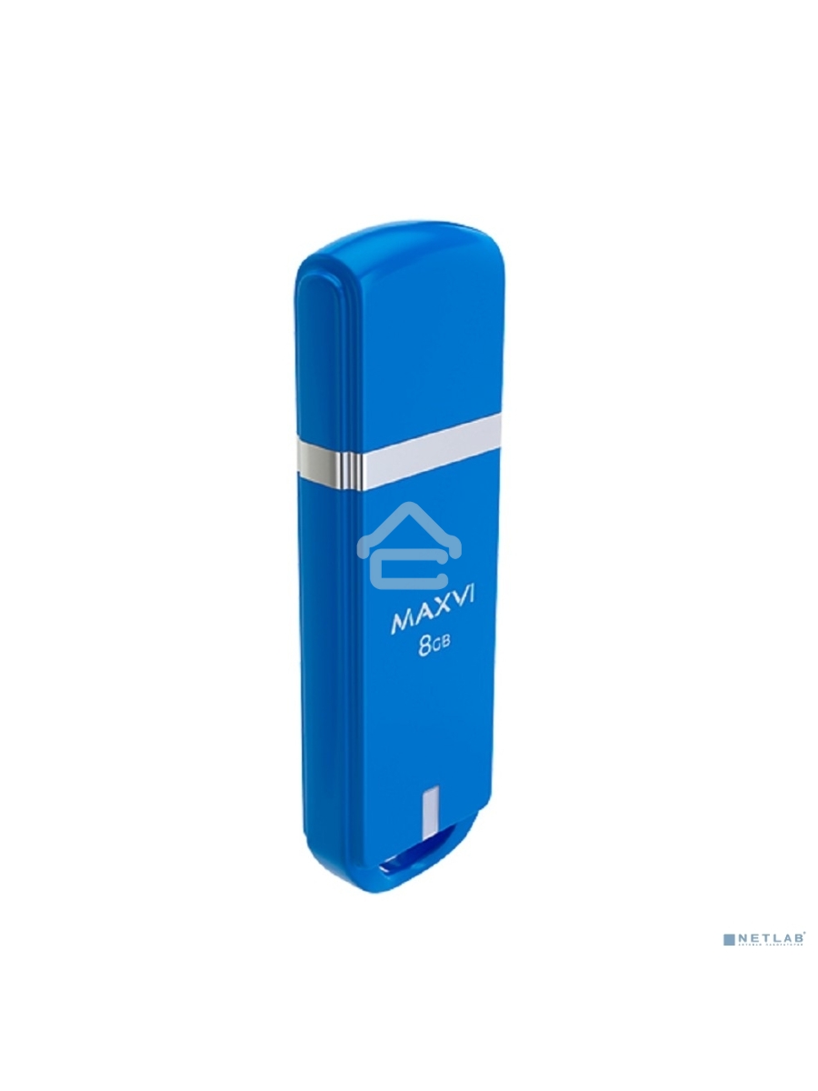 Флеш диск Maxvi P3 8GB USB 2.0 sky blue, монолит с колпачком, ABS пластик