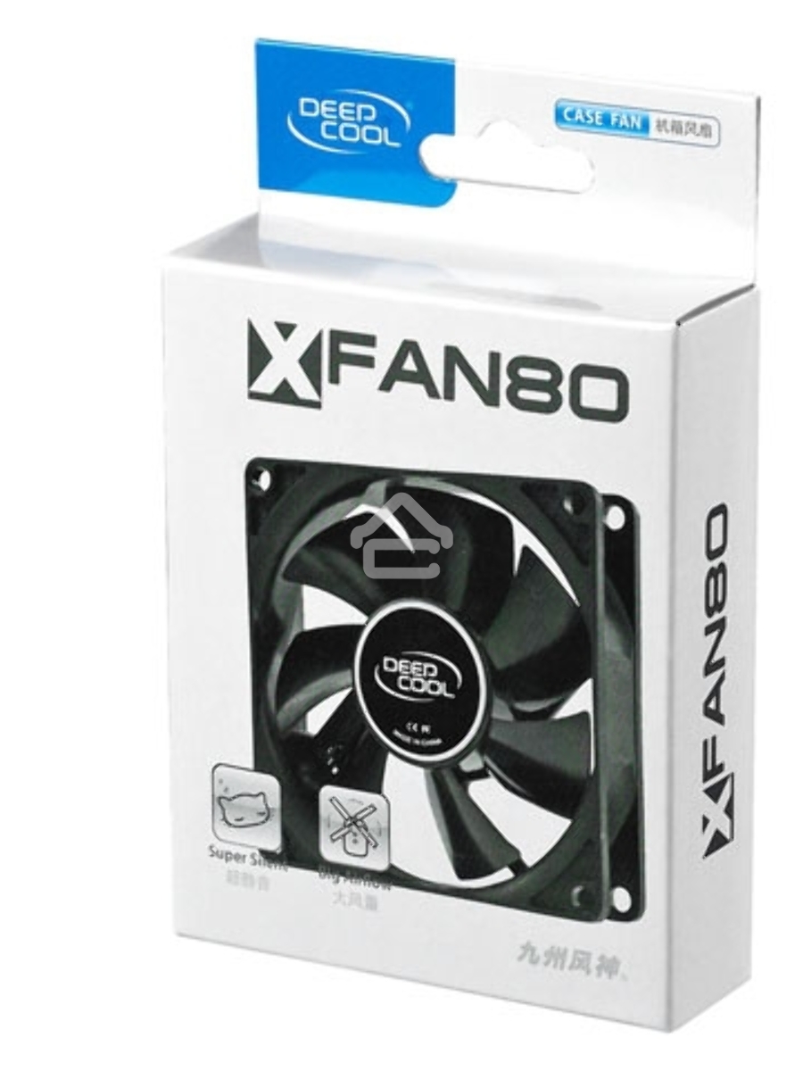 Вентилятор для корпуса DEEPCOOL XFAN 80 черный, 80 мм, 1800 об/мин, 20.3 дБ, 4 pin