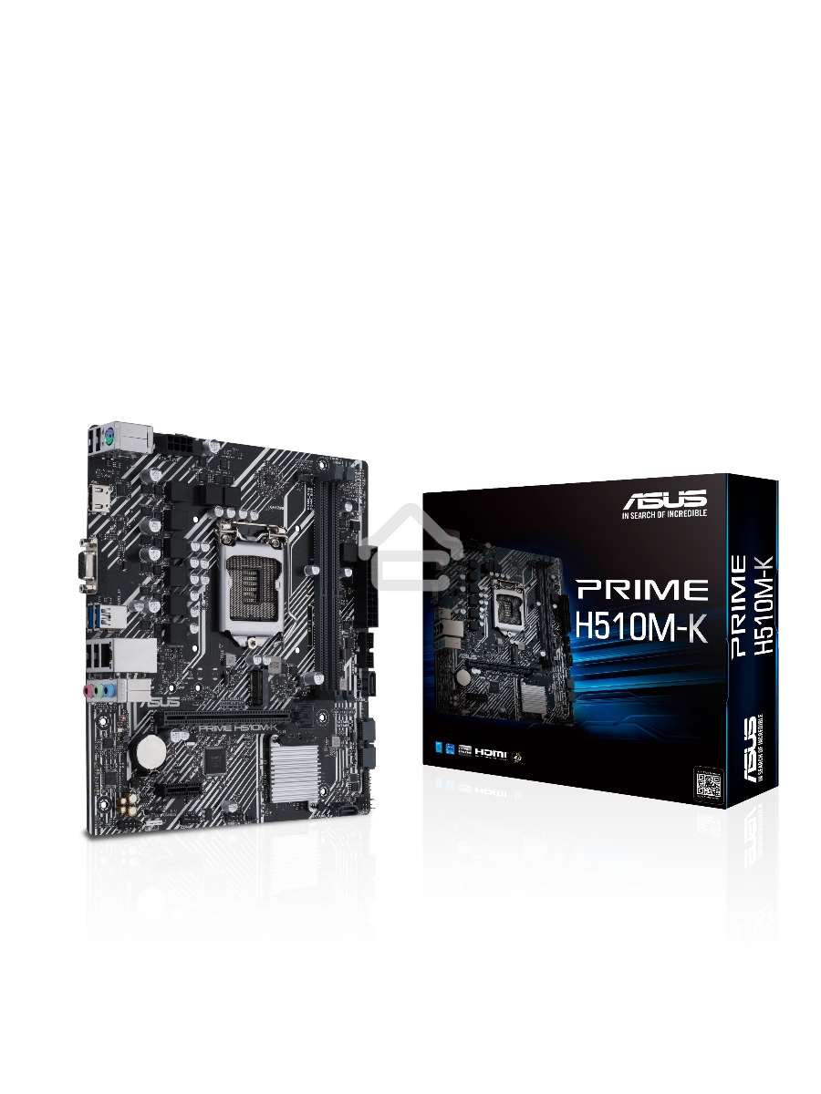 Материнская плата ASUS PRIME H510M-K, LGA 1200, Intel H510, 2xDDR4, 4xSATA, 1xM.2, 1xPCIe 4.0 x16, 1xPCIe x1, 1xHDMI, 1xVGA, 2xUSB-A 3.2 Gen 1, 4xUSB-A 2.0, 1x 1Gb LAN, 3x3.5 мм, 7.1, mATX