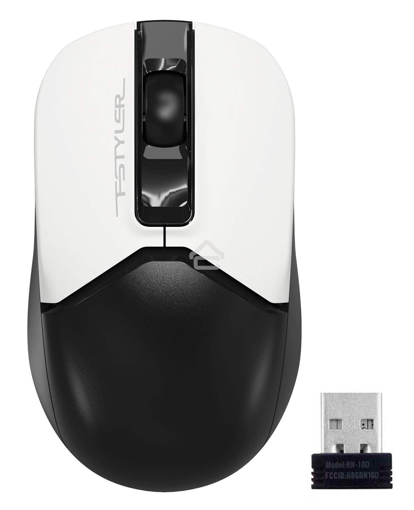Мышь беспроводная A4Tech Fstyler FG12 белый/черный, 1200 dpi, радиоканал, USB, кнопки - 3