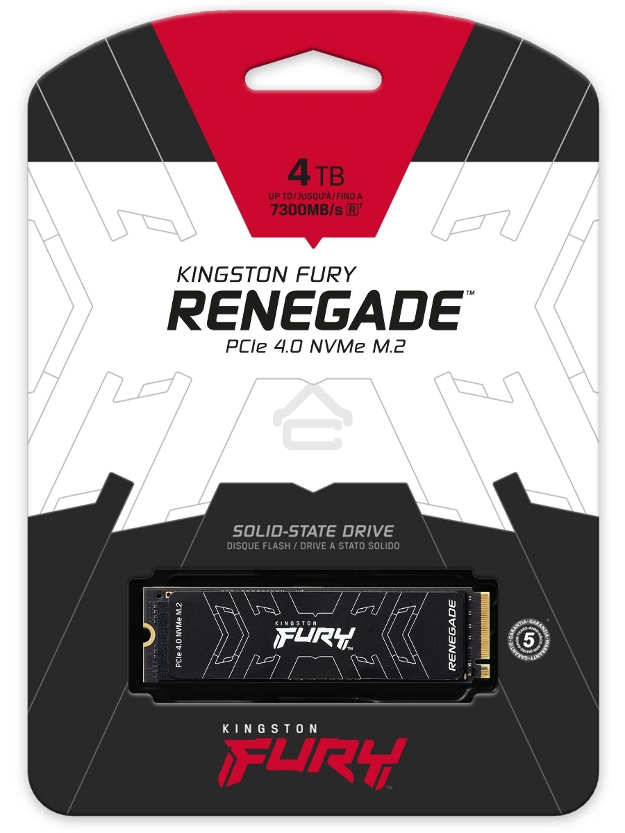Накопитель SSD Kingston FURY Renegade, 4000 ГБ, M.2 2280, PCIe 4.0 x4, NVMe, R/W 7300/7000, с радиатором
