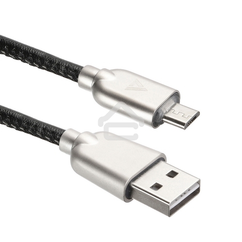 Кабель USB ACD-Allure MicroUSB - USB-A Кожа, 1м, черный