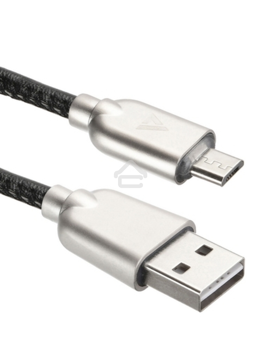 Кабель USB ACD-Allure MicroUSB ~ USB-A Кожа, 1м, черный (ACD-U926-M1B)