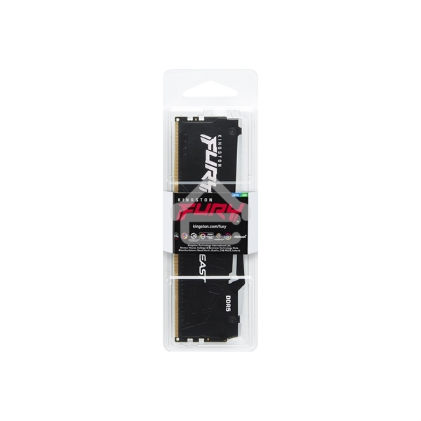 Оперативная память Kingston Fury Beast, DDR5, 16GB (1x16GB), 5200MHz, CL40, DIMM, с радиаторами, RGB, черный