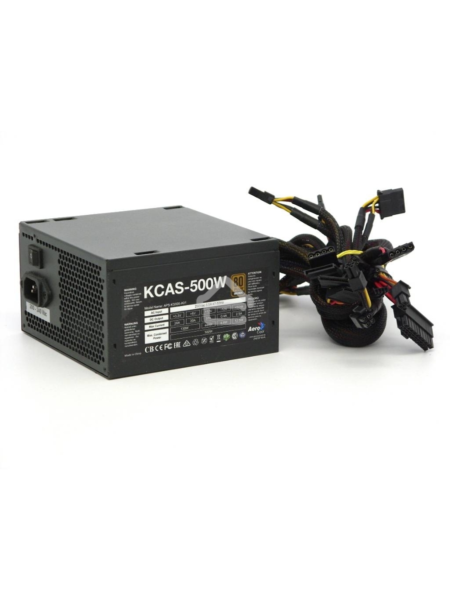 Блок питания Aerocool / Formula KCAS-500W PLUS RTL, 500Вт, 80 PLUS Bronze, 120мм, черный