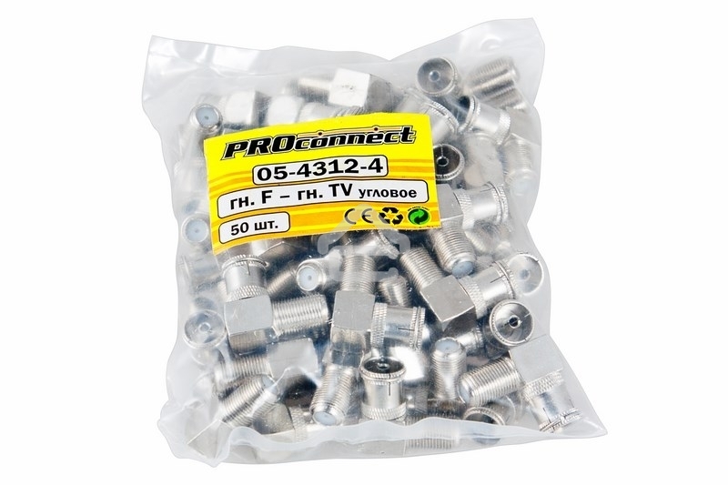 Переход гнездо F-гнездо TV угловой PROCONNECT