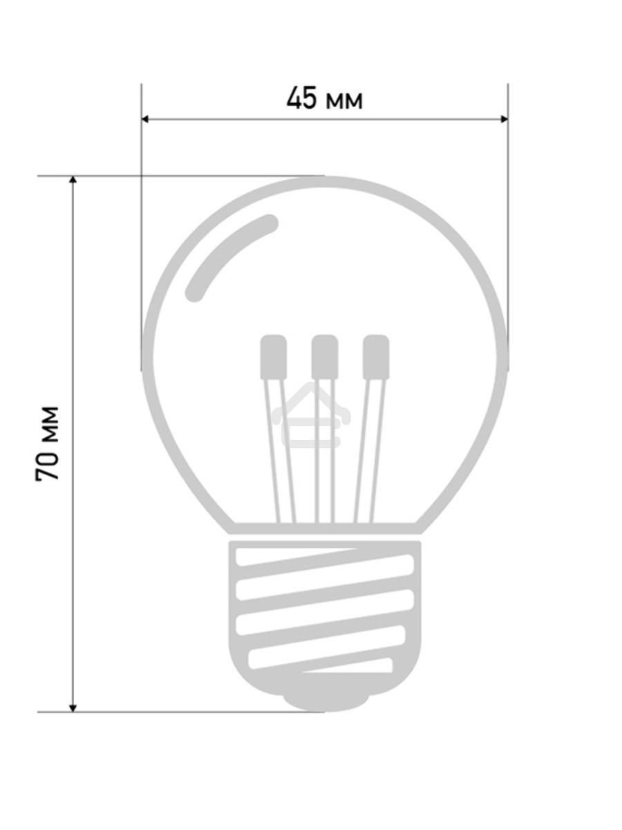 Лампа шар e27 6 LED  Ø45мм - зеленая, прозрачная колба, эффект лампы накаливания