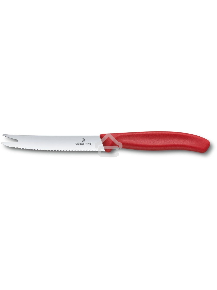 Нож кухонный Victorinox Swiss Classic (6.7861) стальной для сыра лезв.110мм серрейт. заточка красный блистер