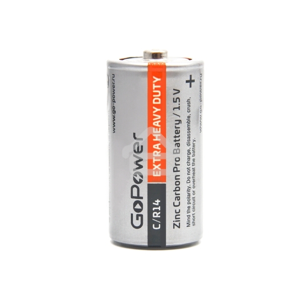 Батарейка GoPower R14 C Shrink 2 Heavy Duty 1.5V (2/24/288)