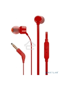 Наушники-гарнитура JBL T110 красный