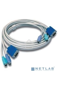 Кабель КВМ 4.5м Переключатель KVM TRENDNet TK-C15, папа-папа {клав.(PS/2), мышь (PS/2), DB15 п, 4.5 m}