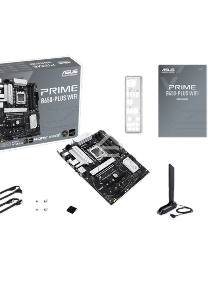 Материнская плата ASUS PRIME B650-PLUS WIFI, AM5, AMD B650, 4xDDR5, 4xSATA, 2xM.2, 1xPCIe 4.0 x16, 2xPCIe 4.0 x1, 1xDP, 1xHDMI, 1x2.5Gb LAN, Wi-Fi 6E, Bluetooth 5.3, 4xUSB-A 10Gbps, 2xUSB-A 5Gbps, 2xUSB-A 2.0, 5x3.5 мм, 7.1, ATX