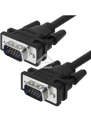 Кабель Greenconnect Кабель SVGA 0.5м чёрный, OD6.0mm. 15M / 15M, 28/28 AWG, двойной экран (GCR-VM2VM1-0.5m)