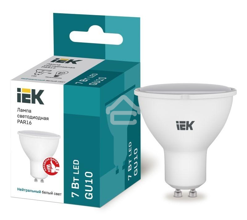 Лампа Iek LLE-PAR16-7-230-40-GU10 светодиодная ECO PAR16 софит 7Вт 230В 4000К GU10 IEK
