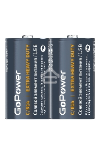Батарейка GoPower R14 C Shrink 2 Heavy Duty 1.5V (2/24/288)