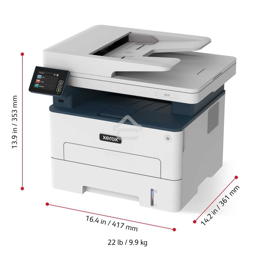 МФУ лазерный Xerox B235 (B235V_DNI), A4, ч/б, печ. до 34 стр/мин., скан. до 23 стр/мин., 600x600dpi, Wi-Fi, USB, Ethernet