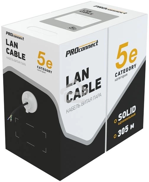 Кабель витая пара PROconnect UTP 4PR 24AWG, cat.5e наружный (OUTDOOR) (бухта 305 м)