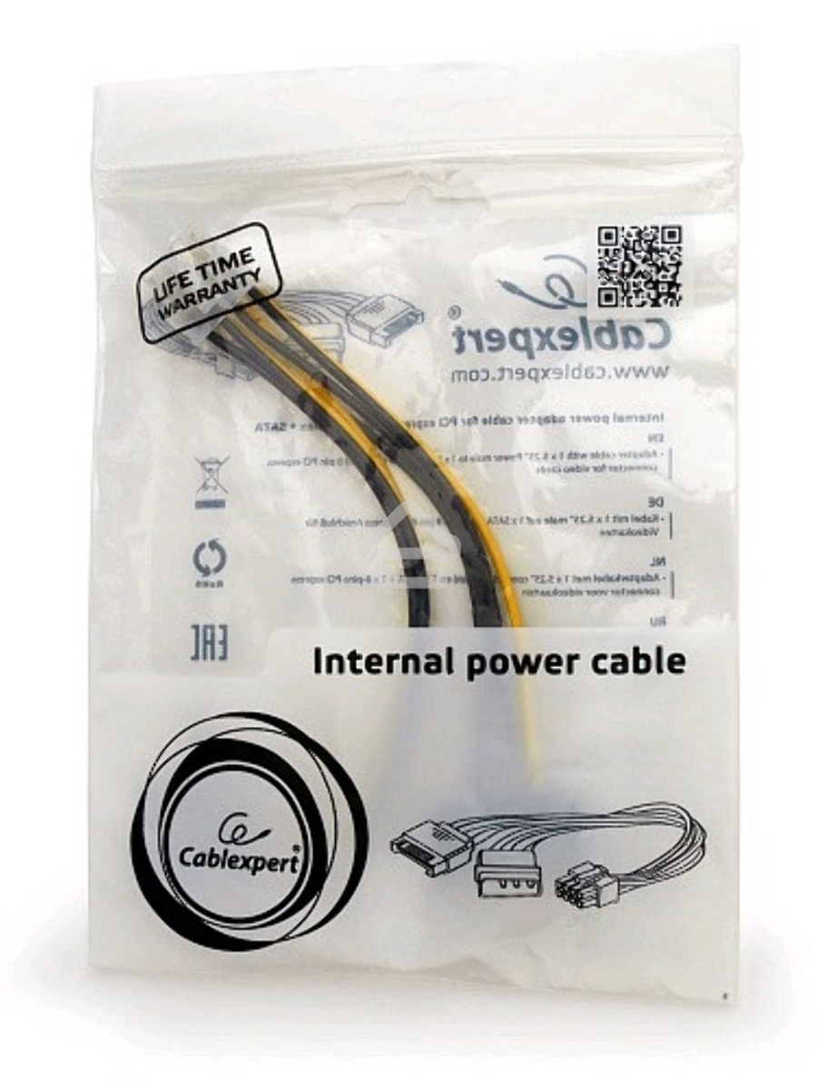 Разветвитель питания Cablexpert CC-PSU-82, Molex+SATA->PCI-Express 8pin, для подключения в/к PCI-Е (8pin) к б/п ATX
