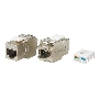 Hyperline KJ8-8P8C-C5e-180-TLS-SH-F-WH Вставка Keystone Jack RJ-45(8P8C), категория 5e, экранированная, тип 180 градусов, Toolless, белая