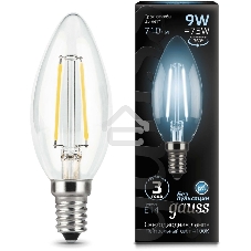 Лампа светодиодная Gauss Filament Свеча E14 9Вт 4100К