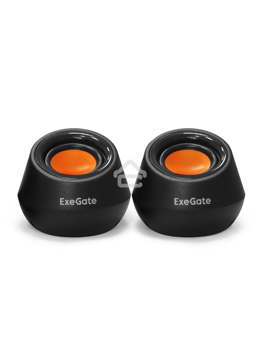 Акустическая система 2.0 ExeGate EX287060RUS Disco 130 (питание USB, 2х3Вт (6 Вт RMS), 100-20000Гц, черный/оранжевый)