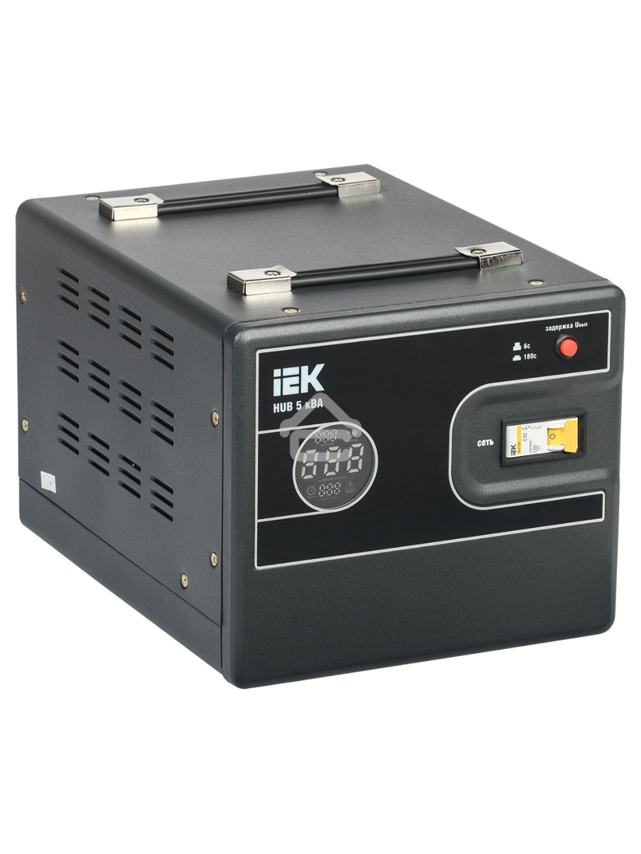 Стабилизатор напряжения IEK Hub 5кВА однофазный черный (IVS21-1-005-13)