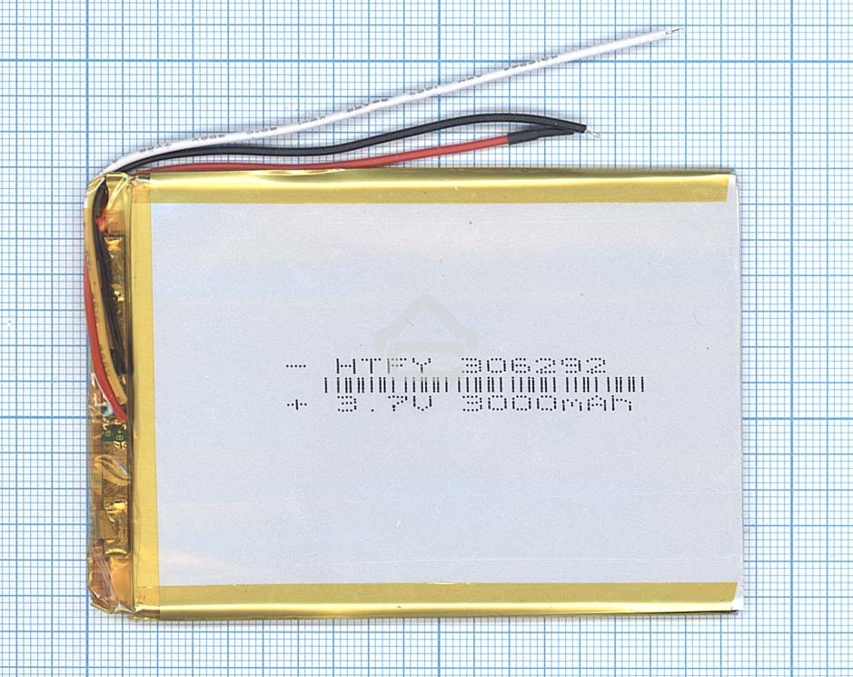 Аккумулятор Li-Pol (батарея) 3*62*92мм 3pin 3.7V/3000mAh