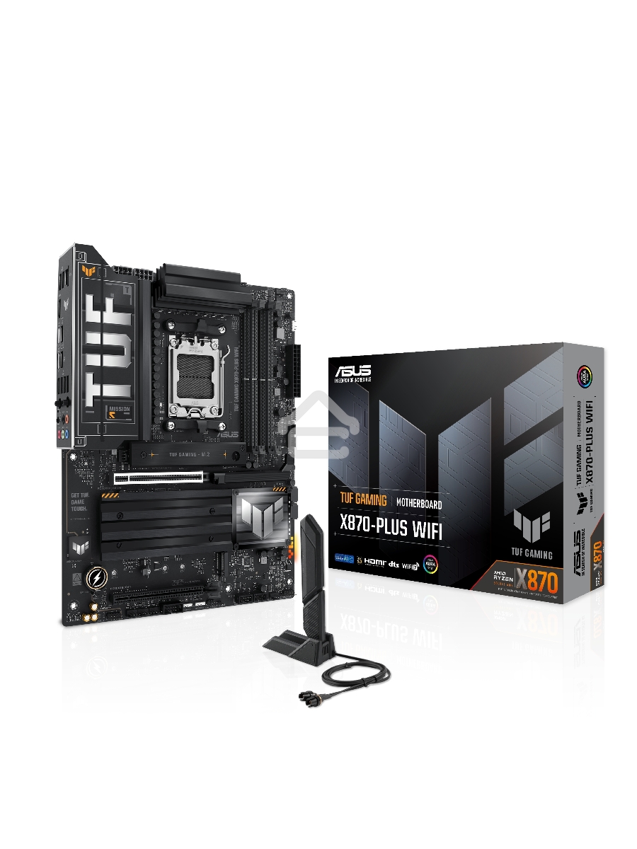 Материнская плата ASUS TUF GAMING X870-PLUS WIFI, AM5, AMD X870, 4xDDR5, 2xSATA, 4xM.2, 1xPCIe 5.0 x16, 1xPCIe 4.0 x4, 1xHDMI, 1xUSB-C 3.2 Gen 2, 1xUSB-C 3.2 Gen 2x2, 2xUSB-C 4.0, 1x 2.5Gb LAN, 1xUSB-A 2.0, 3xUSB-A 3.2 Gen 2, 4xUSB-A 3.2 Gen 1, 5x3.5 мм, 