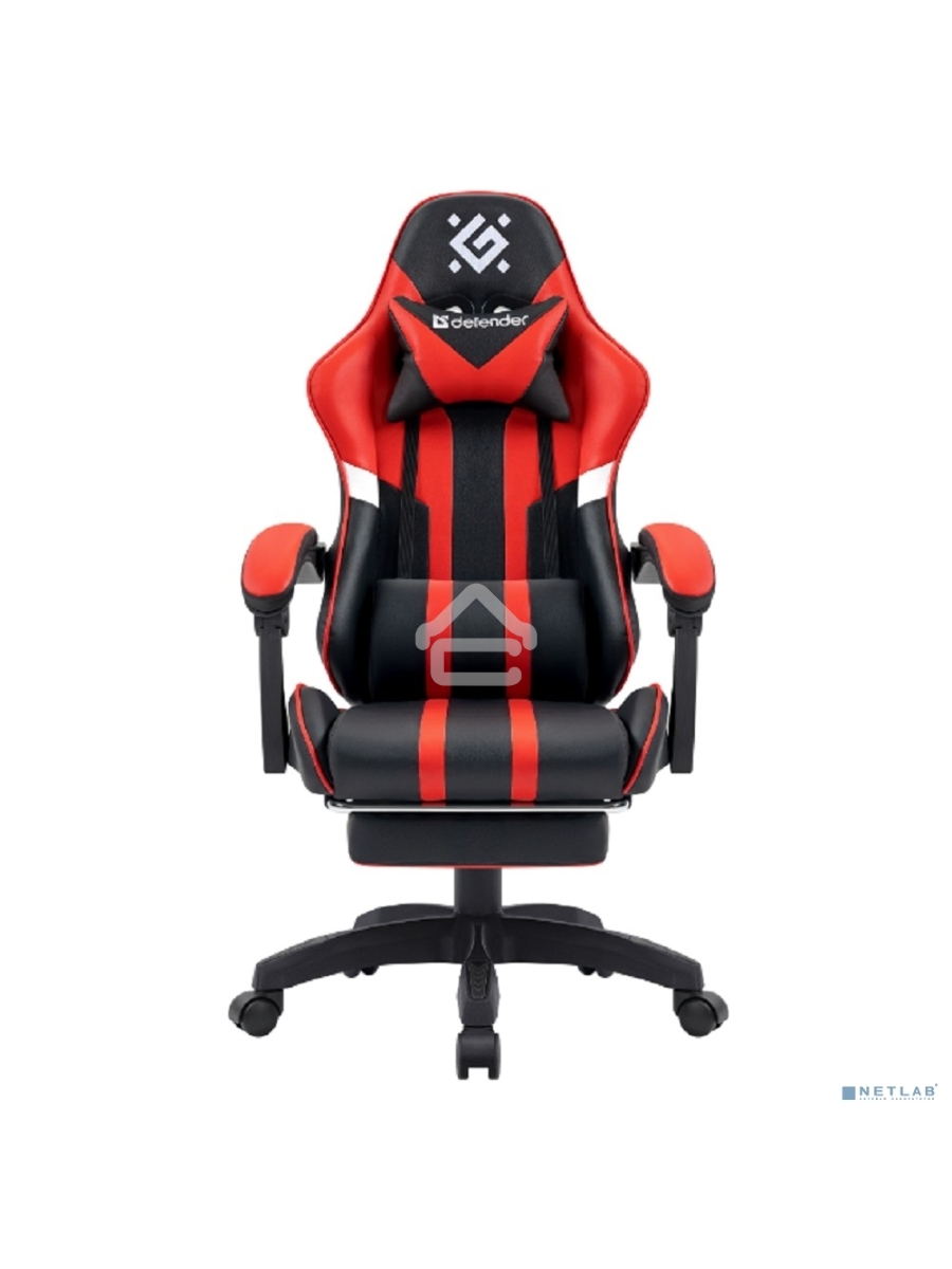 Кресло игровое Defender Colran черный/красный, класс 4, PU, подножка