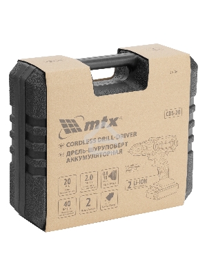 Дрель-шуруповерт аккумуляторная CDS-20, Li-Ion, 20 В MTX