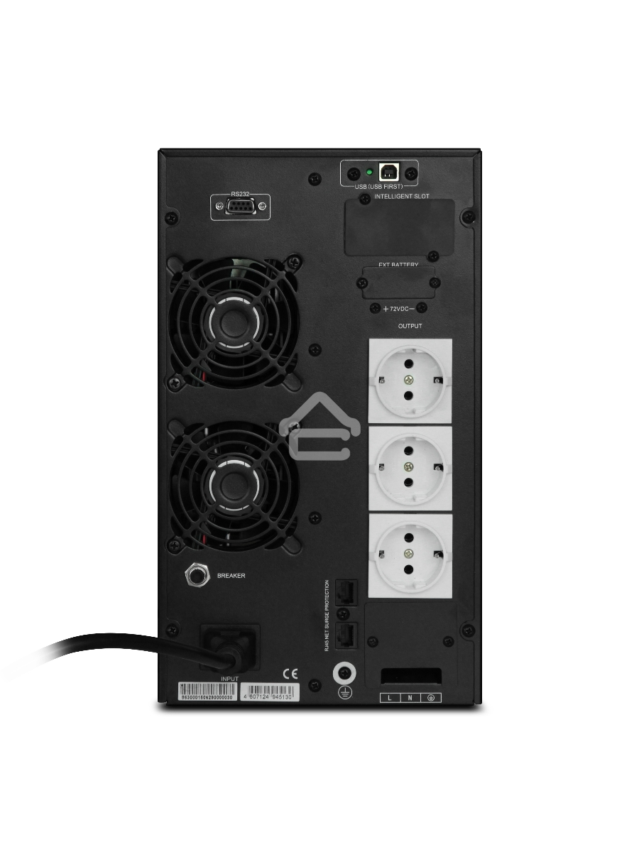 Источник бесперебойного питания Powerman ИБП Online 2000 Plus Black ( внешний блок батарей, в комплект не входит)