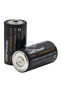 Батарейка GoPower R14 C Shrink 2 Heavy Duty 1.5V (2/24/288)