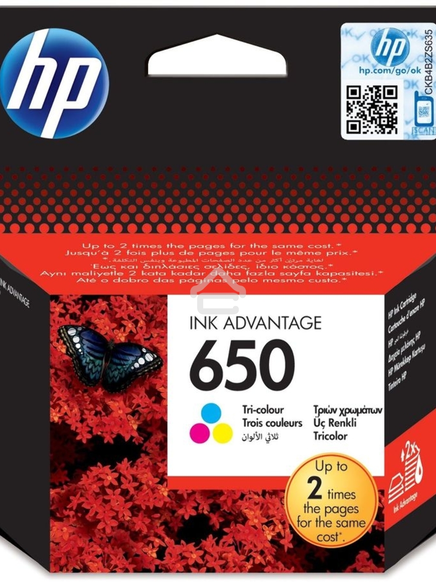Картридж струйный HP 650 CZ102AE многоцветный для HP DJ IA 2515/2516 (200стр.)