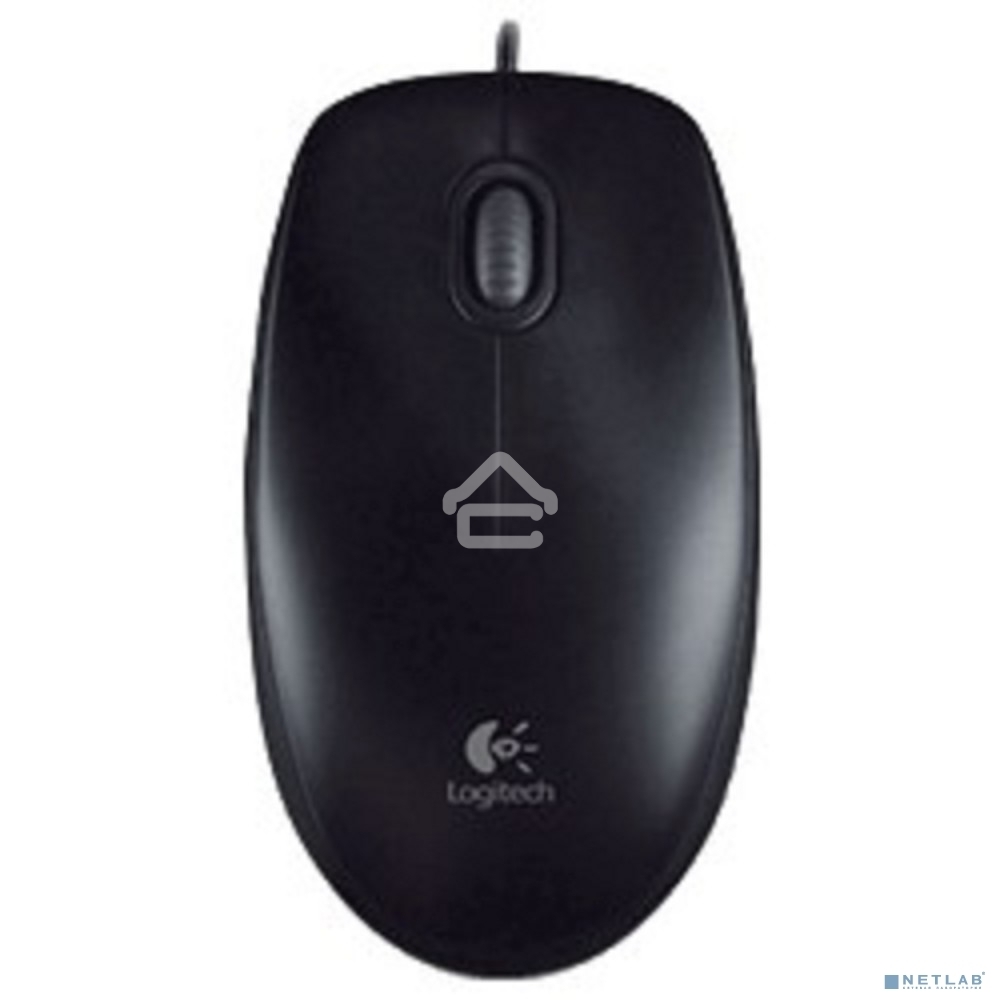 Мышь проводная Logitech B100 черный, 1000 dpi, USB, кнопки - 3