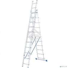 Лестница Сибртех 3 х 11 ступеней, алюминиевая, трехсекционная, 97821