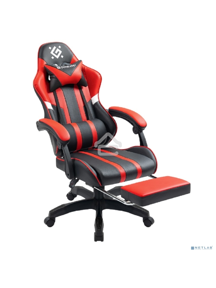 Кресло игровое Defender Colran черный/красный, класс 4, PU, подножка